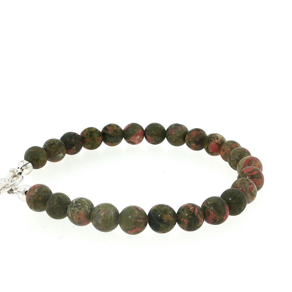 Unakite Beaded Gemstone Bracelet