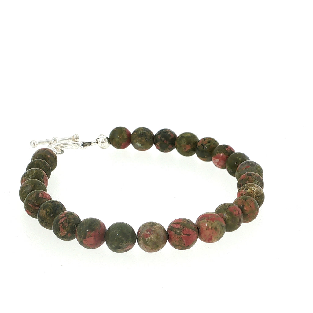Unakite Beaded Gemstone Bracelet