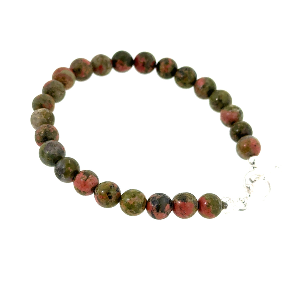 Unakite Beaded Gemstone Bracelet