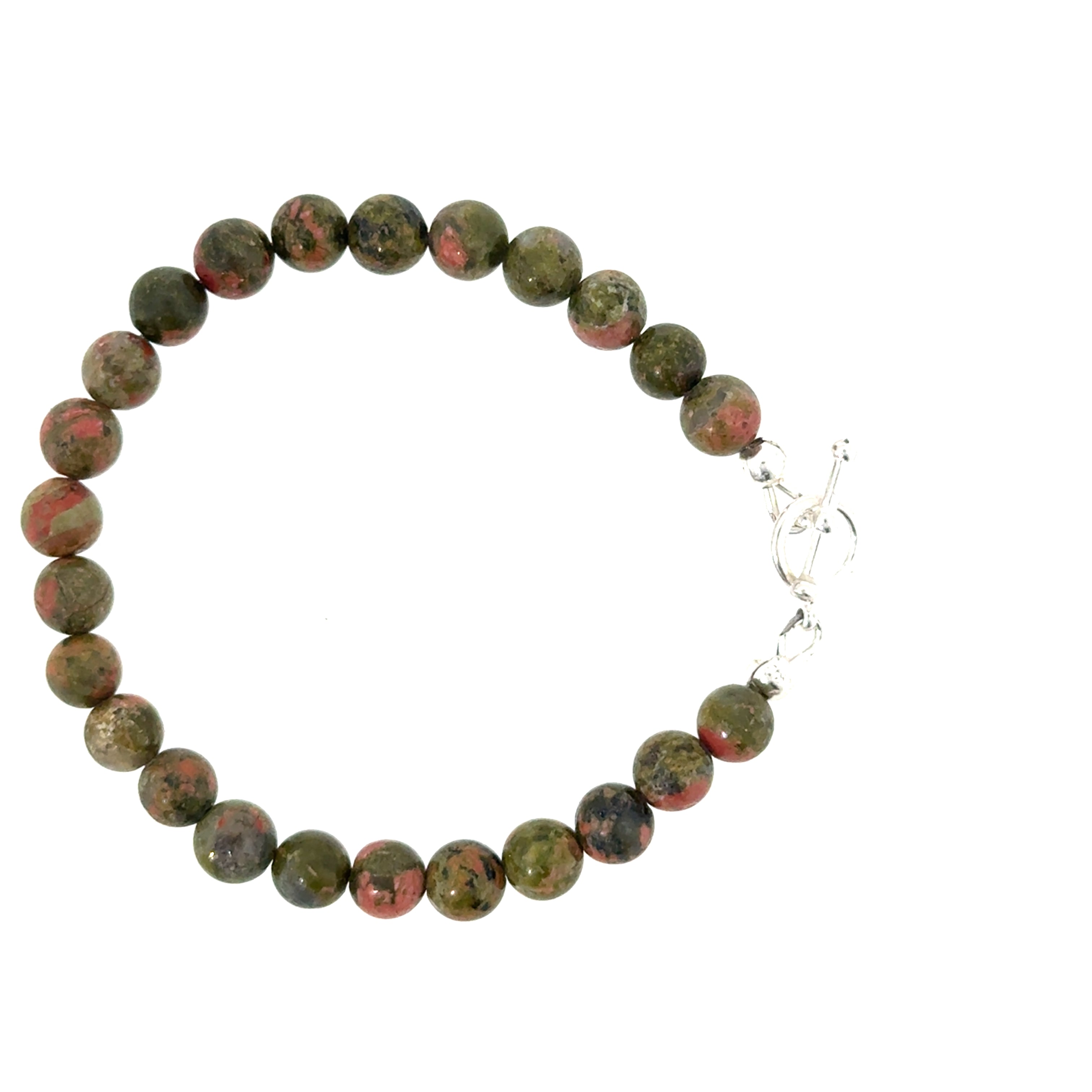 Unakite Beaded Gemstone Bracelet