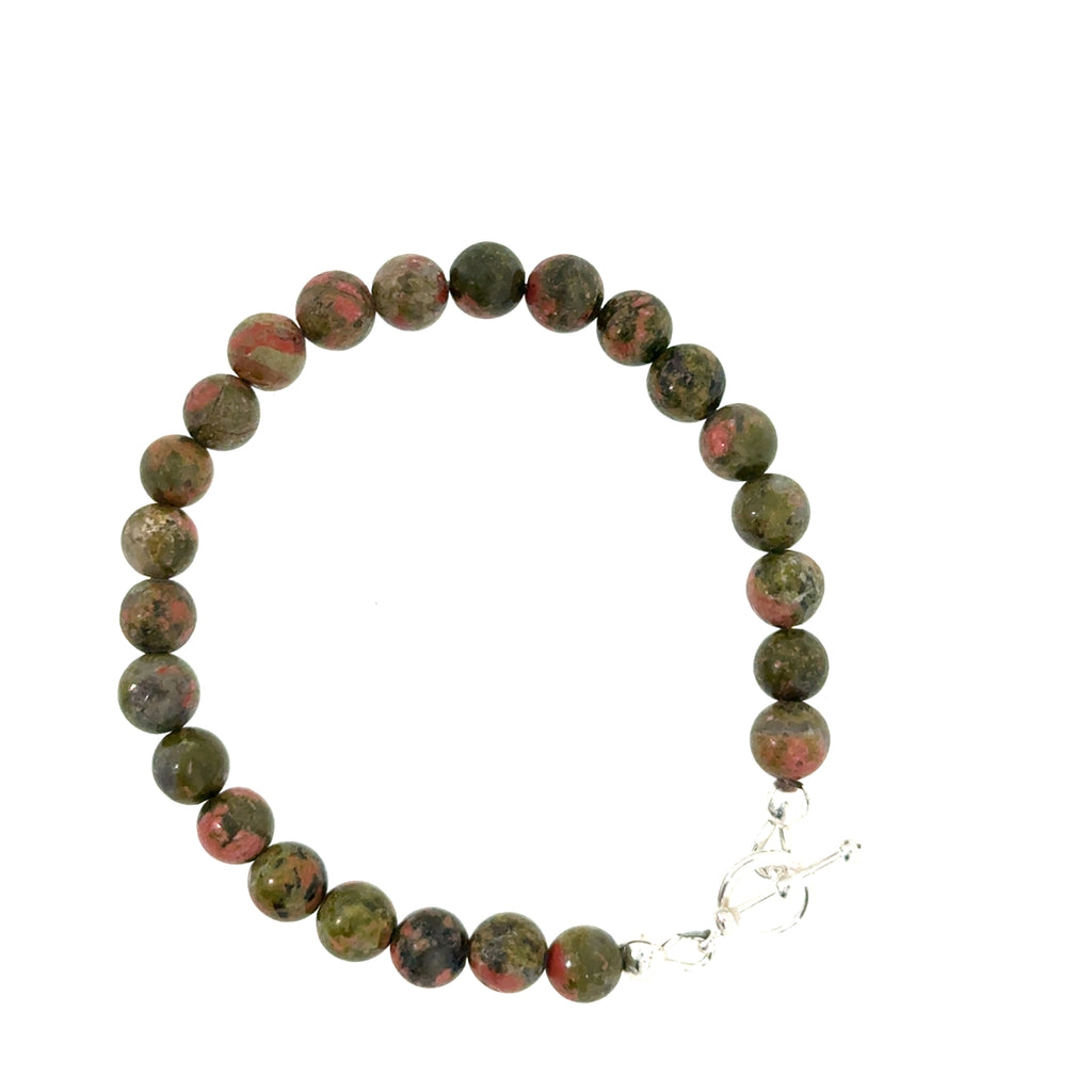 Unakite Beaded Gemstone Bracelet