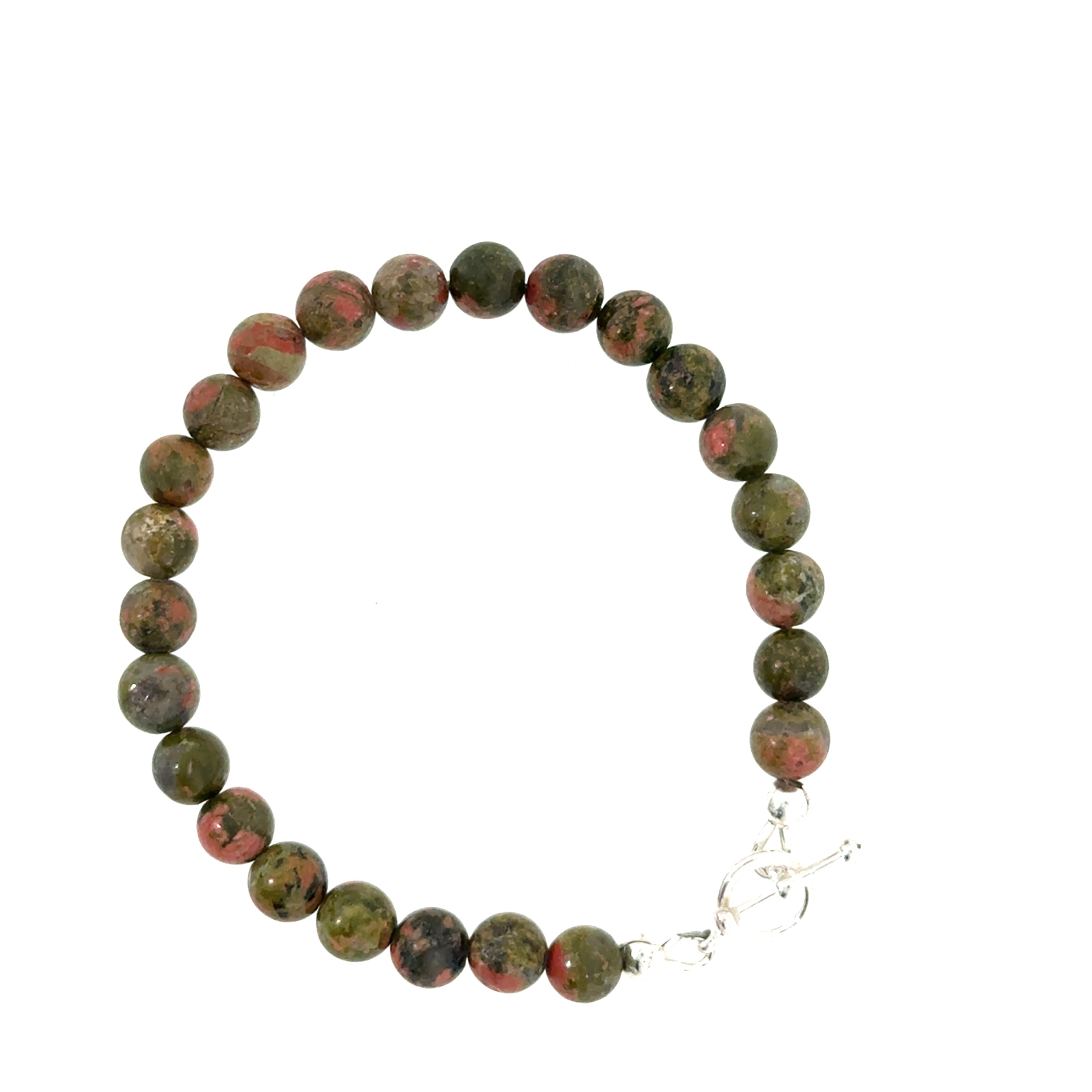Unakite Beaded Gemstone Bracelet