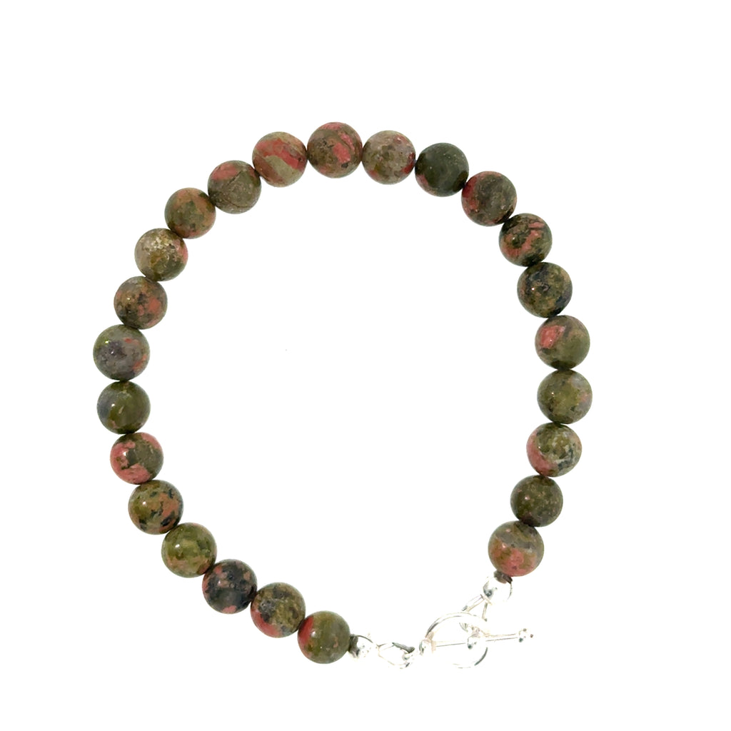 Unakite Beaded Gemstone Bracelet