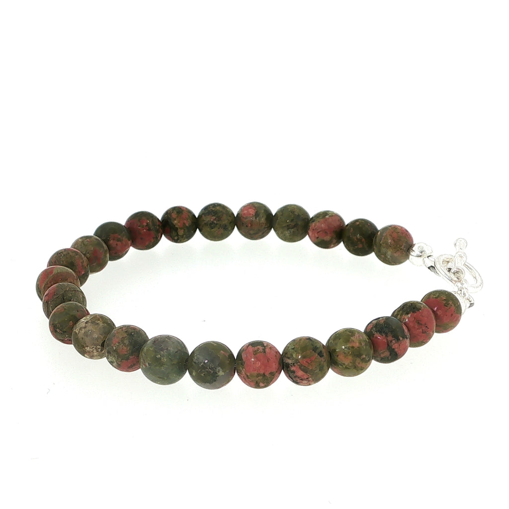 Unakite Beaded Gemstone Bracelet