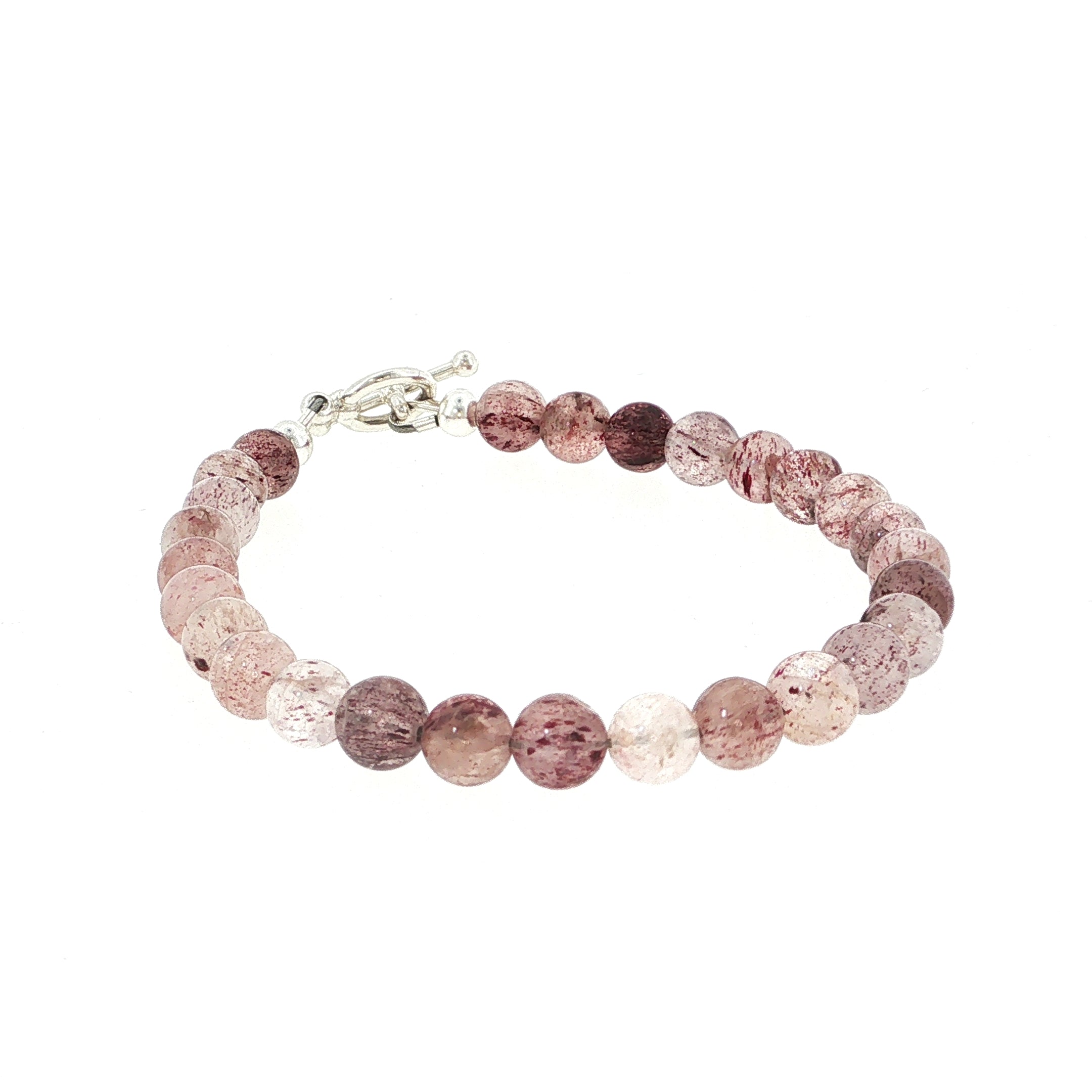 Strawberry Quartz Gemstone Beaded Bracelet Collection
