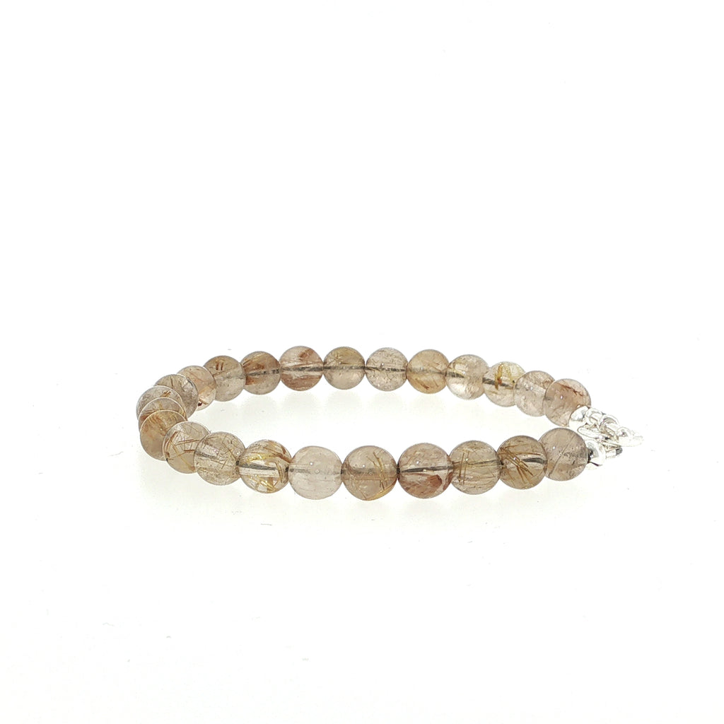 Golden Rutile Gemstone Beaded Bracelet
