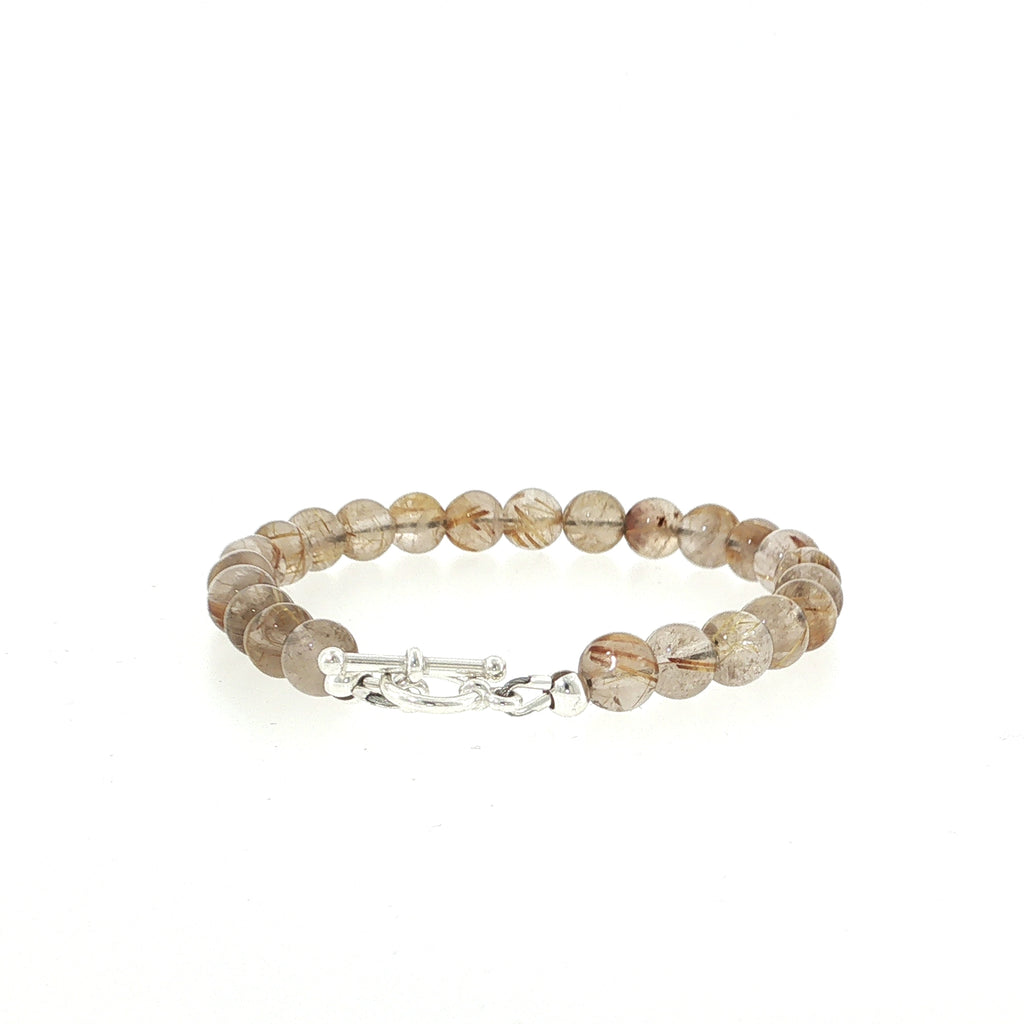 Golden Rutile Gemstone Beaded Bracelet