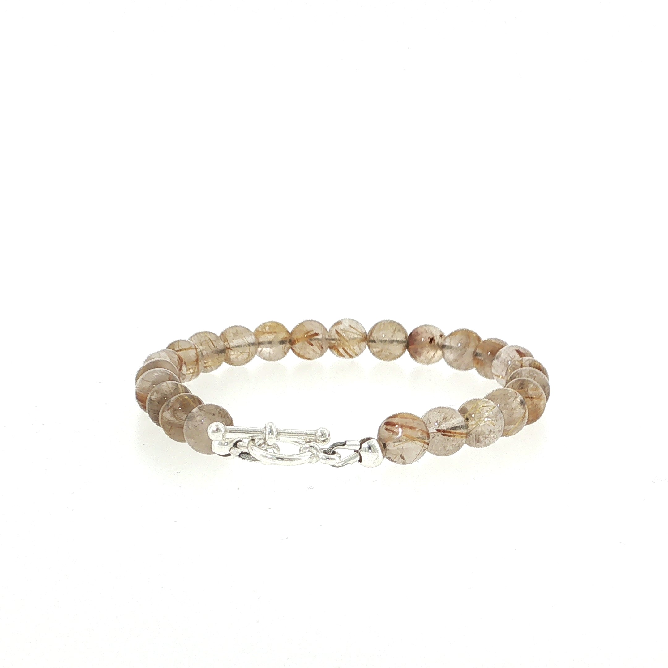 Golden Rutile Gemstone Beaded Bracelet