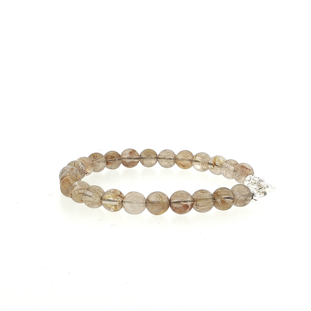Golden Rutile Gemstone Beaded Bracelet