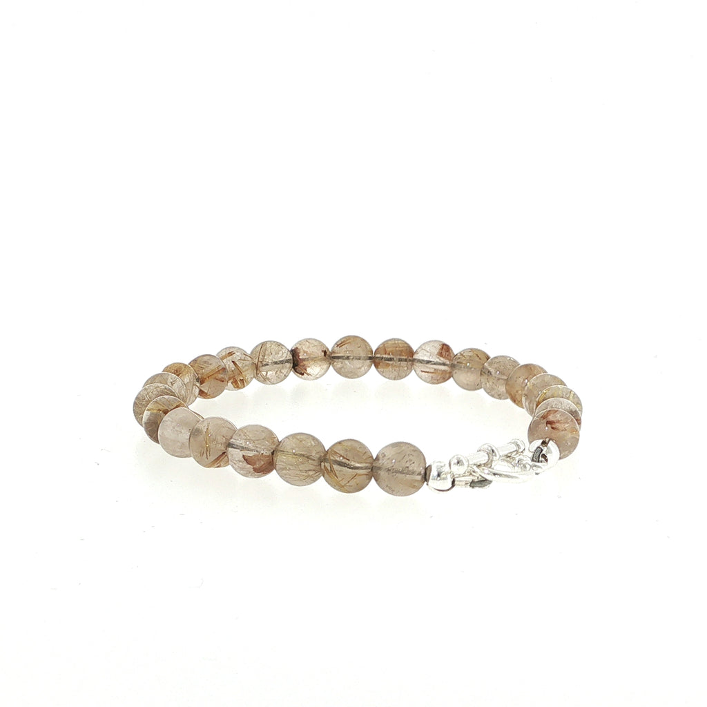 Golden Rutile Gemstone Beaded Bracelet