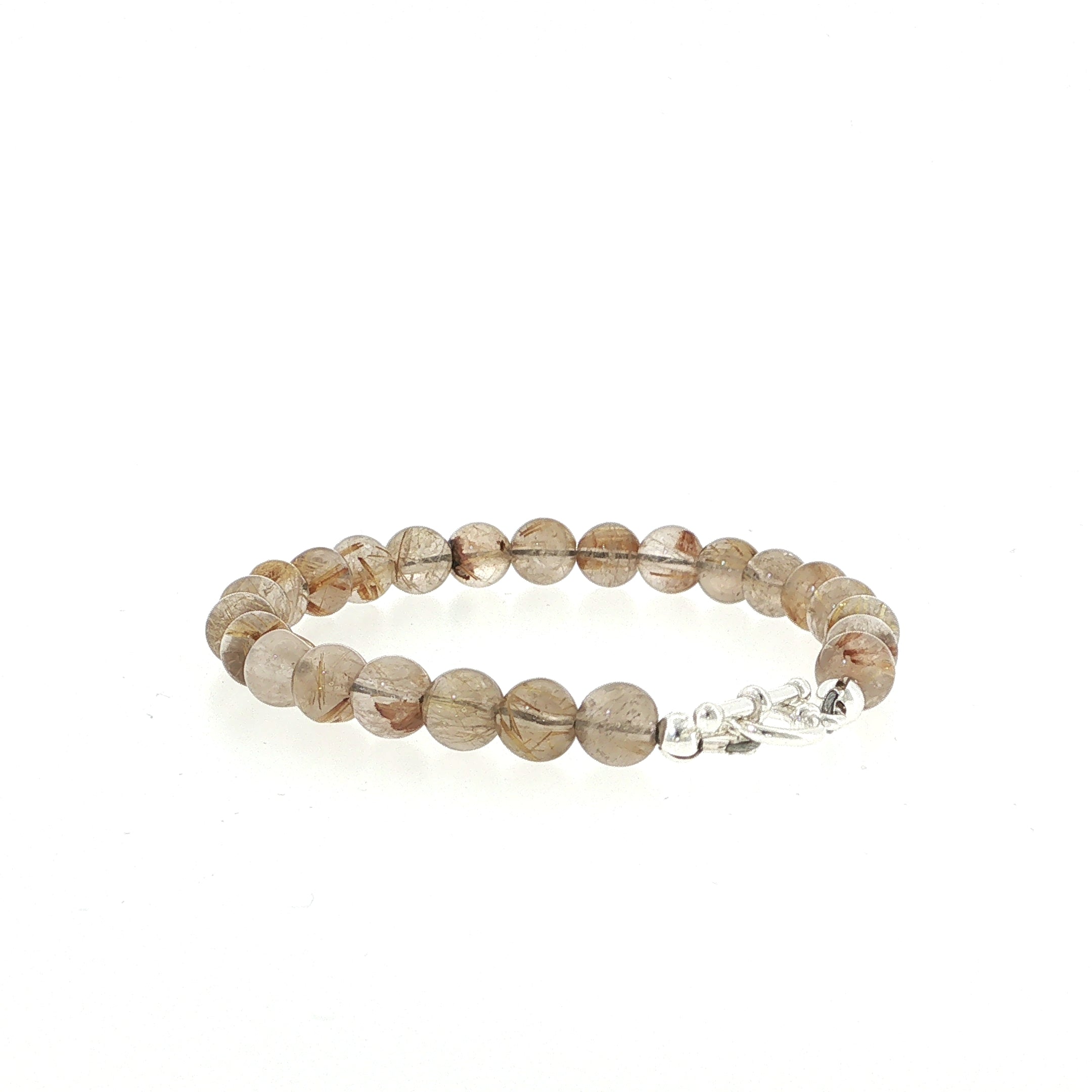 Golden Rutile Gemstone Beaded Bracelet