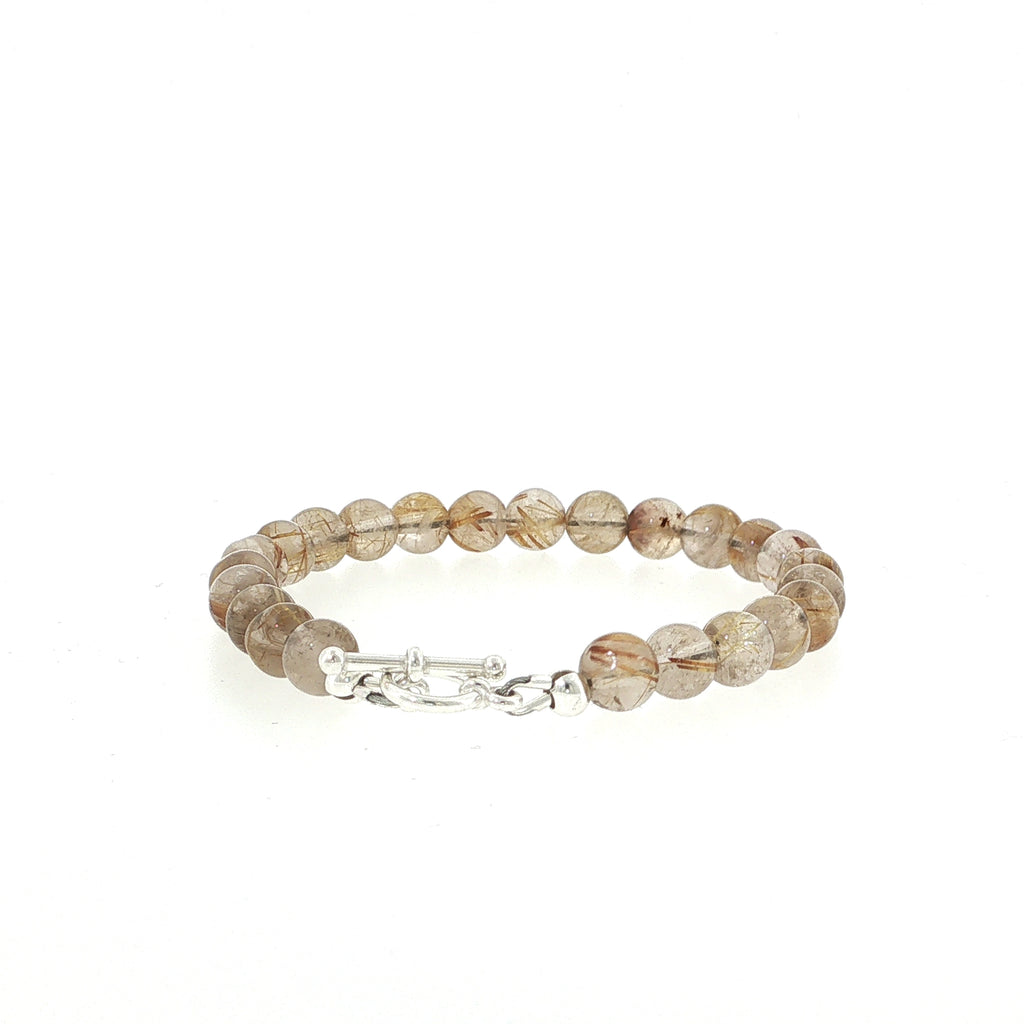 Golden Rutile Gemstone Beaded Bracelet
