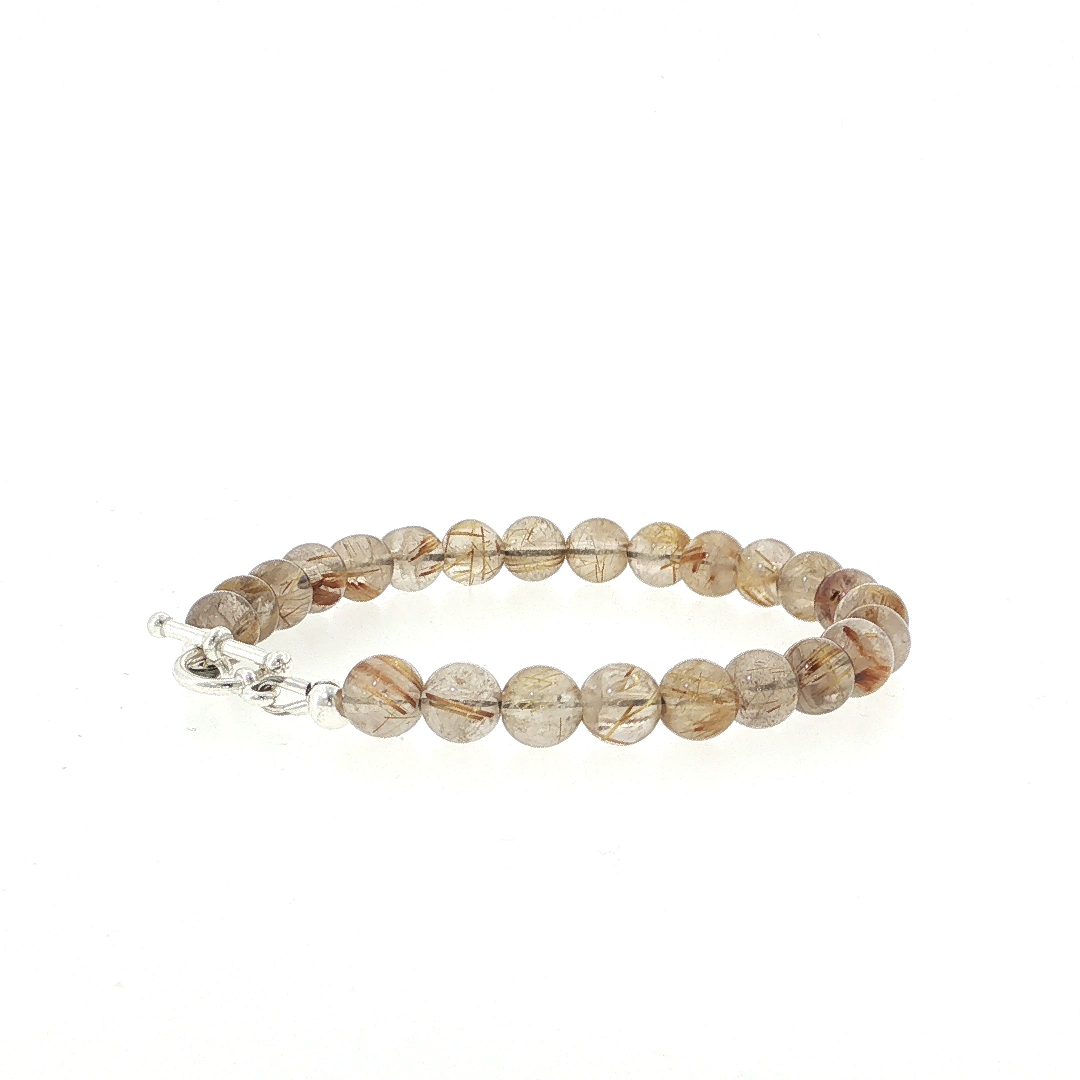 Golden Rutile Gemstone Beaded Bracelet