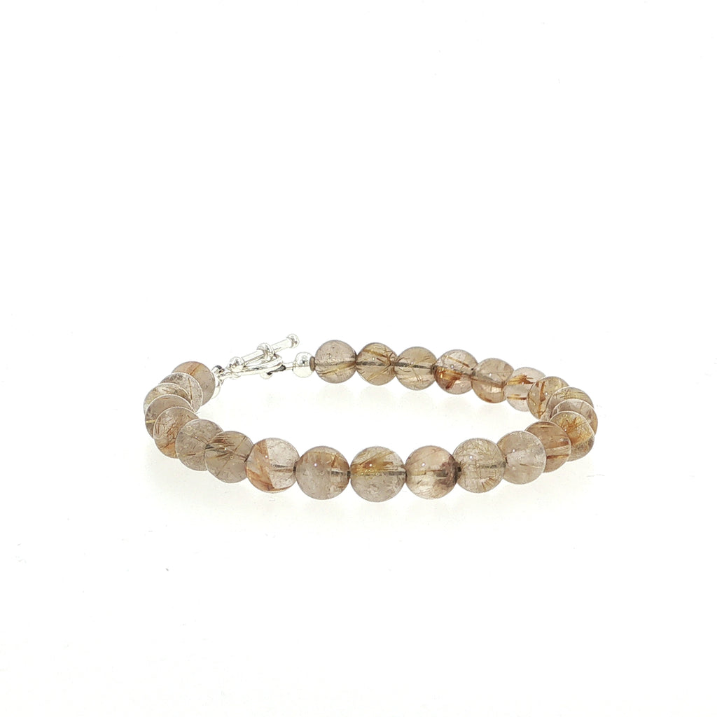 Golden Rutile Gemstone Beaded Bracelet