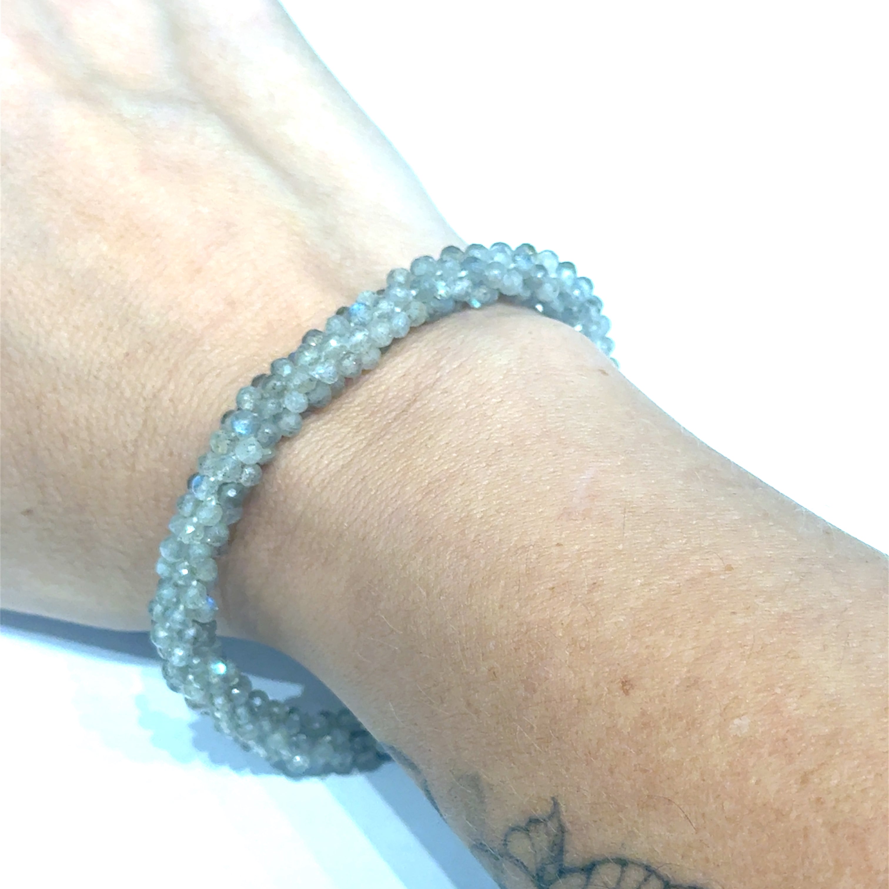 AA Labradorite Roll-On Crocheted Bracelet | No Clasp | Reiki-Charged