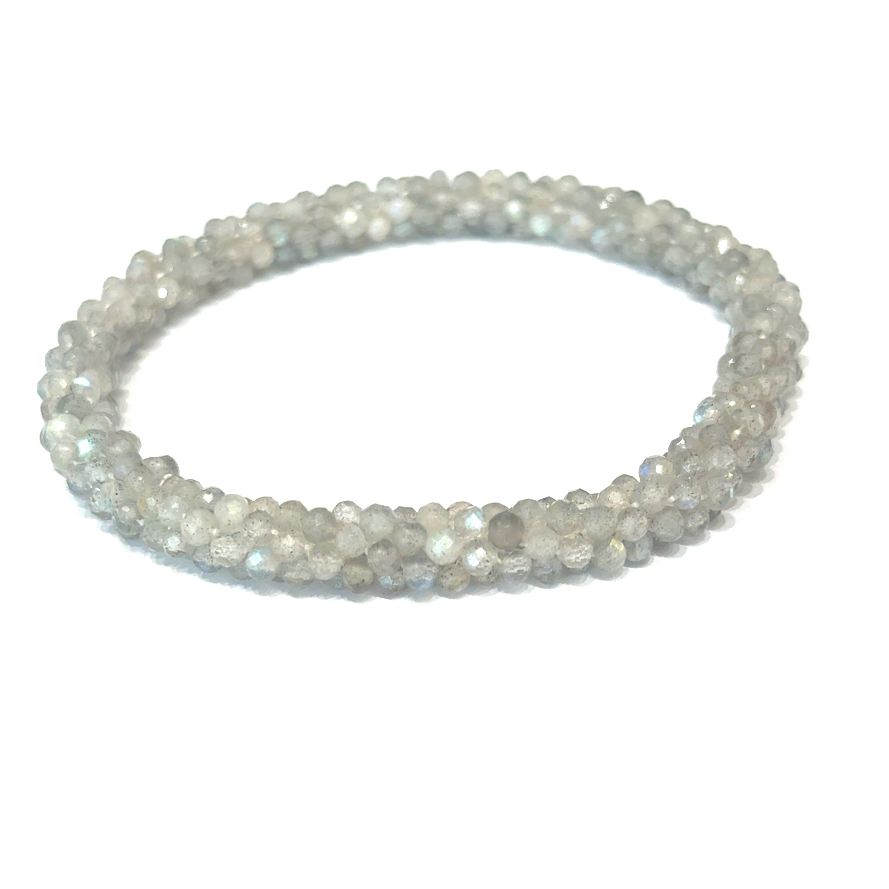 AA Labradorite Roll-On Crocheted Bracelet | No Clasp | Reiki-Charged