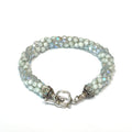 Light Blue Czech Crystal Crocheted Bracelet Where Sky Meets Water. Where Light Becomes Wearable.