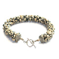 Dalmatian Jasper Gemstone Crocheted Bracelet Playful Spirit. Grounded Soul.