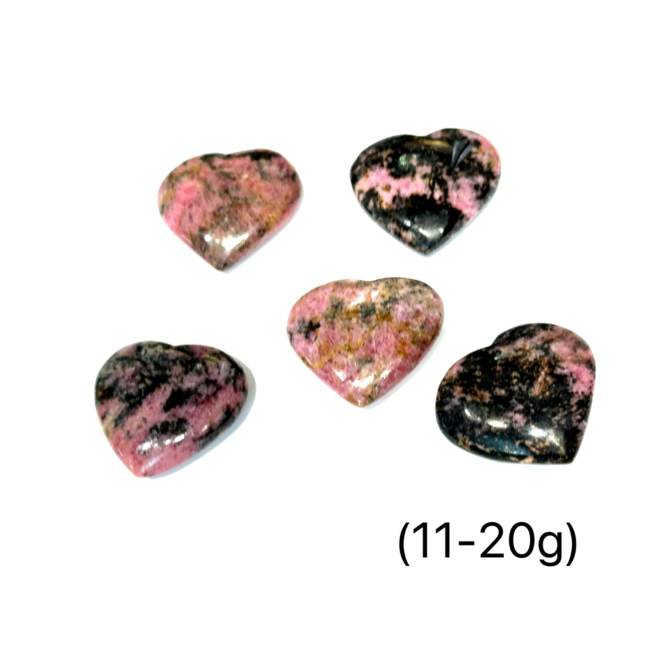 Rhodonite Gemstone heart Carving / Shape