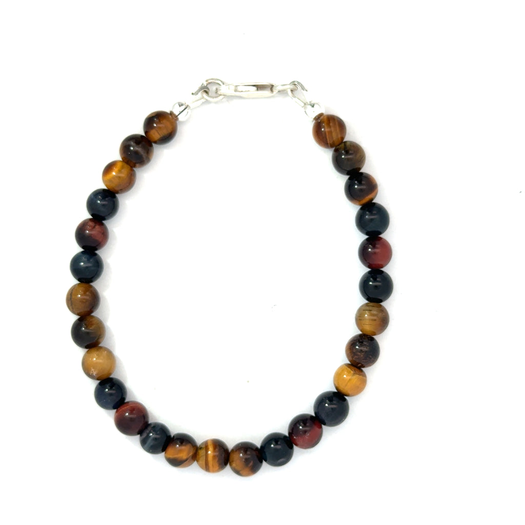 Tiger Eye Trio Gemstone Beaded Bracelet