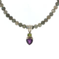Labradorite, Amethyst & Peridot Sterling Silver Necklace