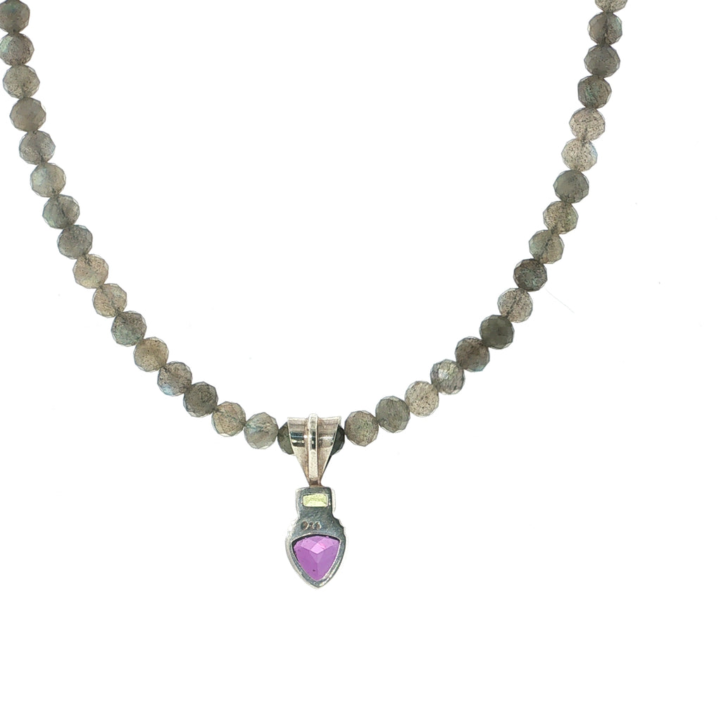 Labradorite, Amethyst & Peridot Sterling Silver Necklace