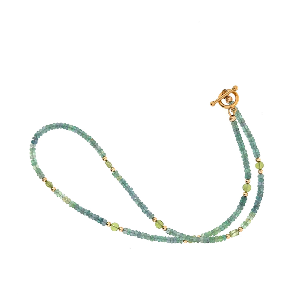 Kornerupine & Peridot Gold-Filled Beaded Necklace