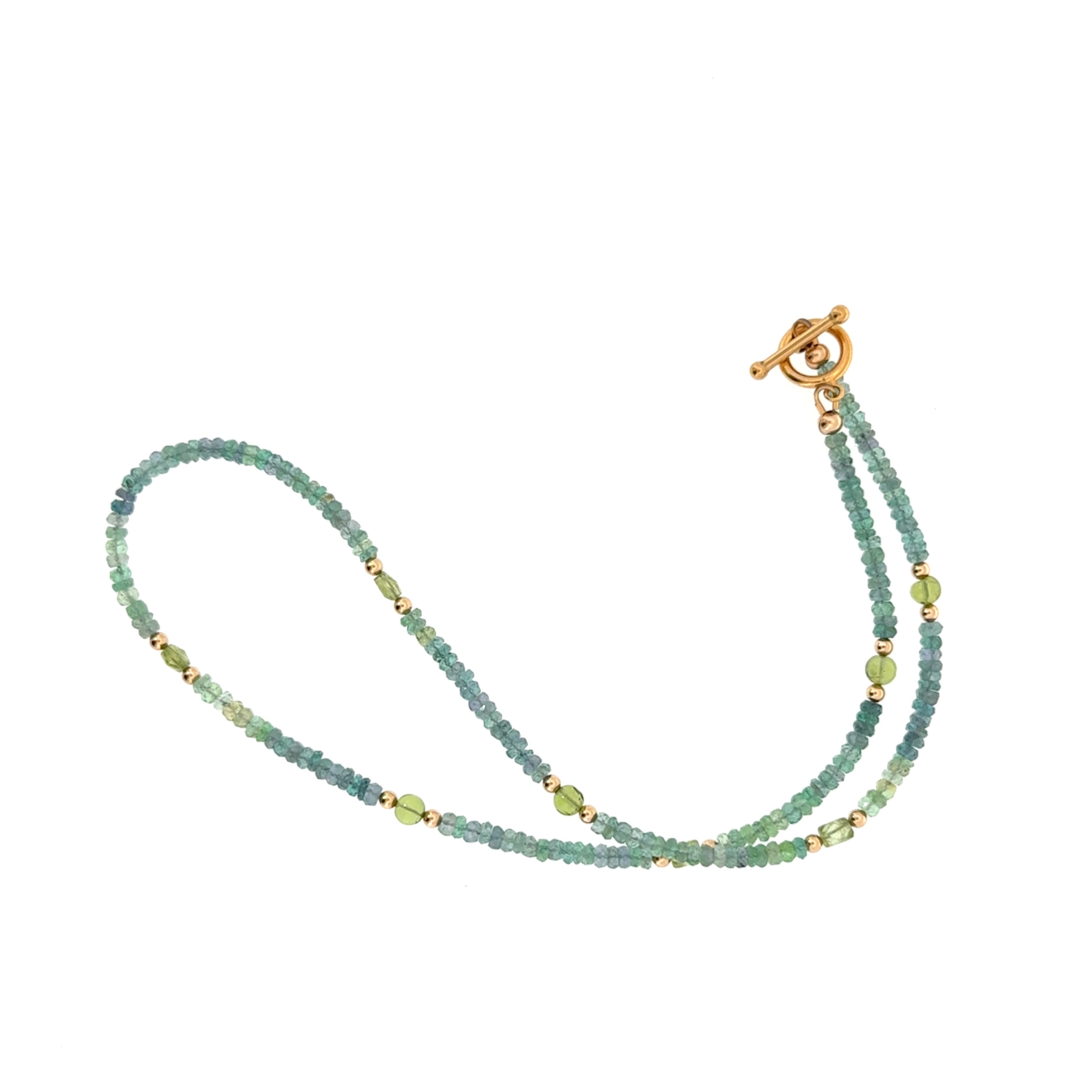 Kornerupine & Peridot Gold-Filled Beaded Necklace