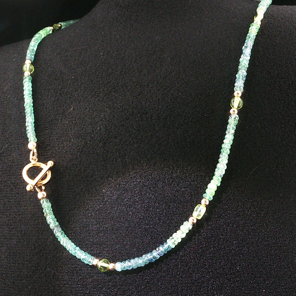 Kornerupine & Peridot Gold-Filled Beaded Necklace