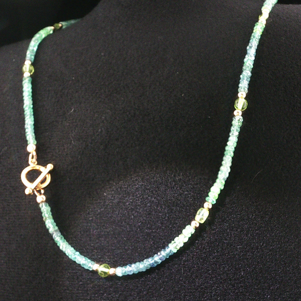 Kornerupine & Peridot Gold-Filled Beaded Necklace