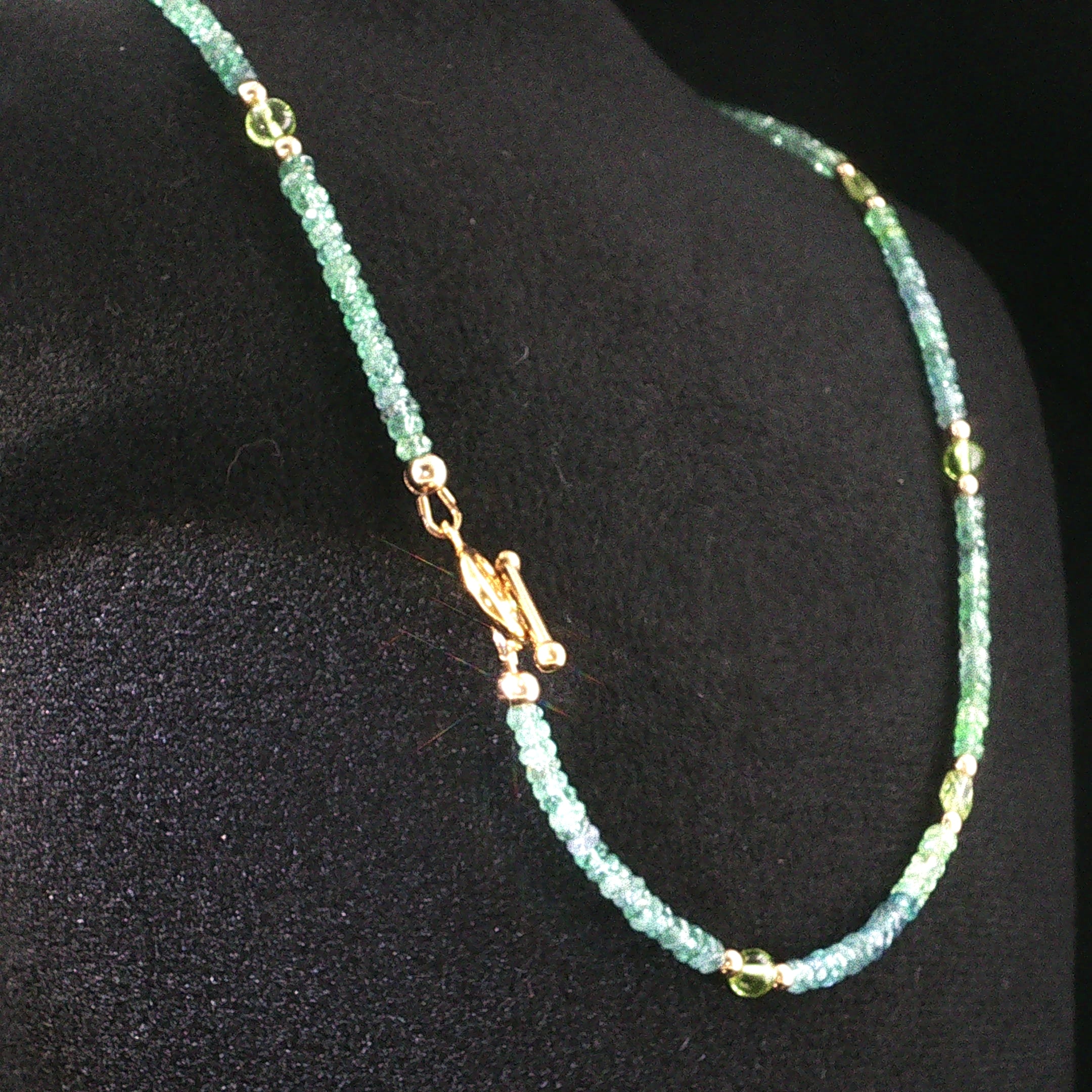 Kornerupine & Peridot Gold-Filled Beaded Necklace