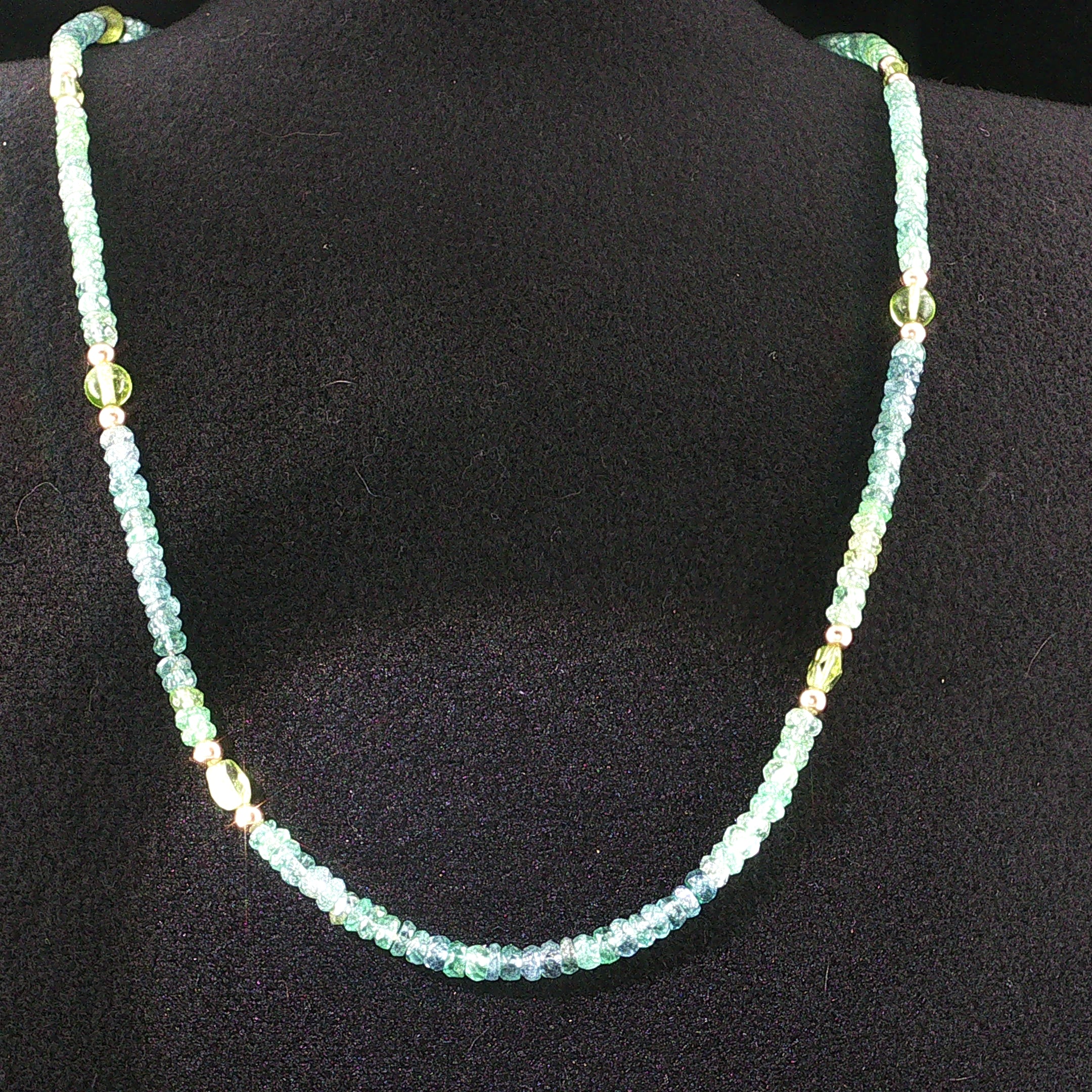 Kornerupine & Peridot Gold-Filled Beaded Necklace
