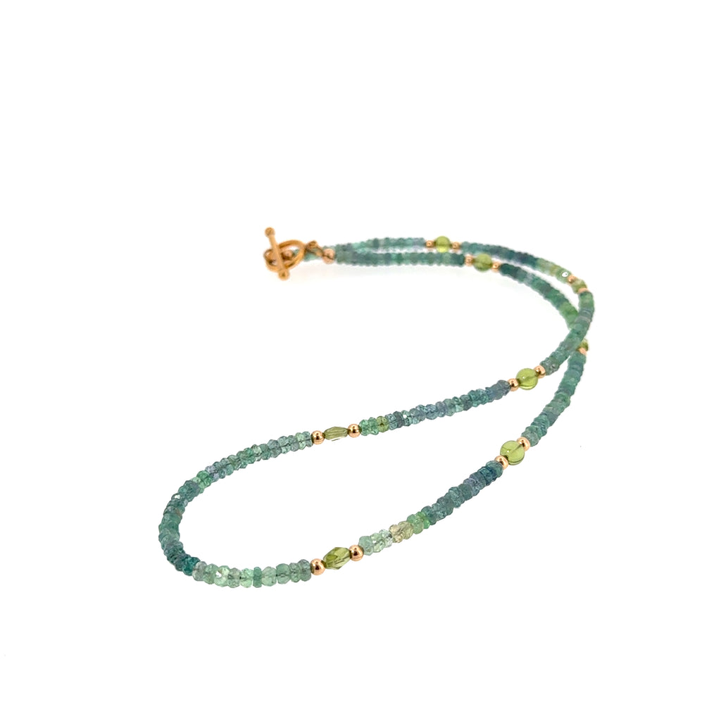 Kornerupine & Peridot Gold-Filled Beaded Necklace