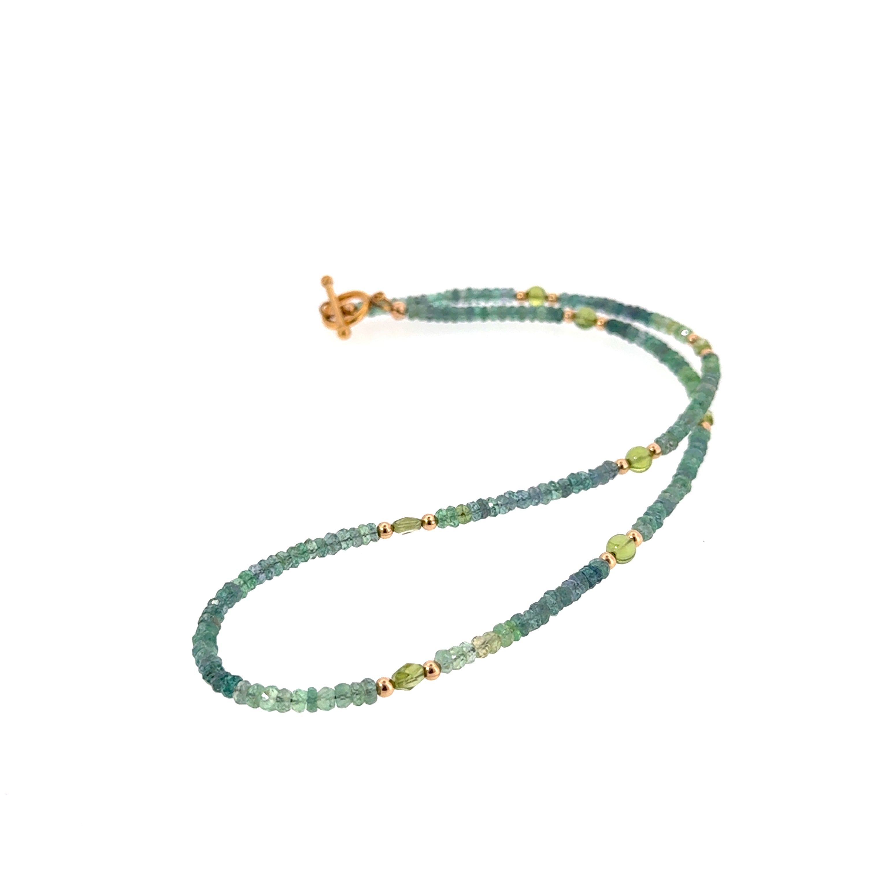 Kornerupine & Peridot Gold-Filled Beaded Necklace