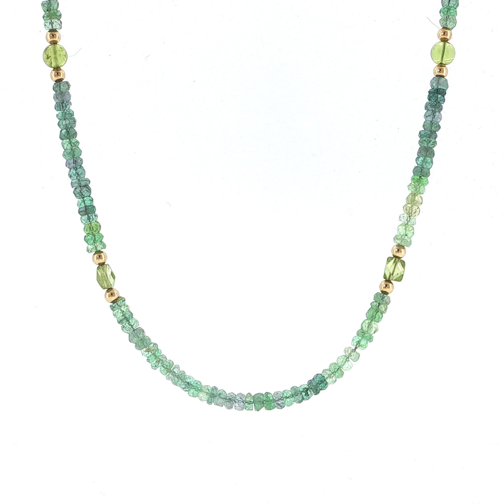 Kornerupine & Peridot Gold-Filled Beaded Necklace