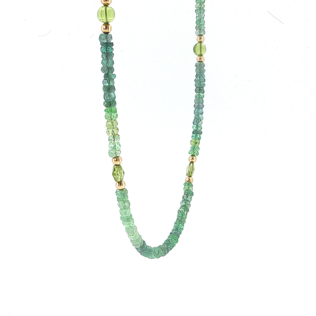 Kornerupine & Peridot Gold-Filled Beaded Necklace