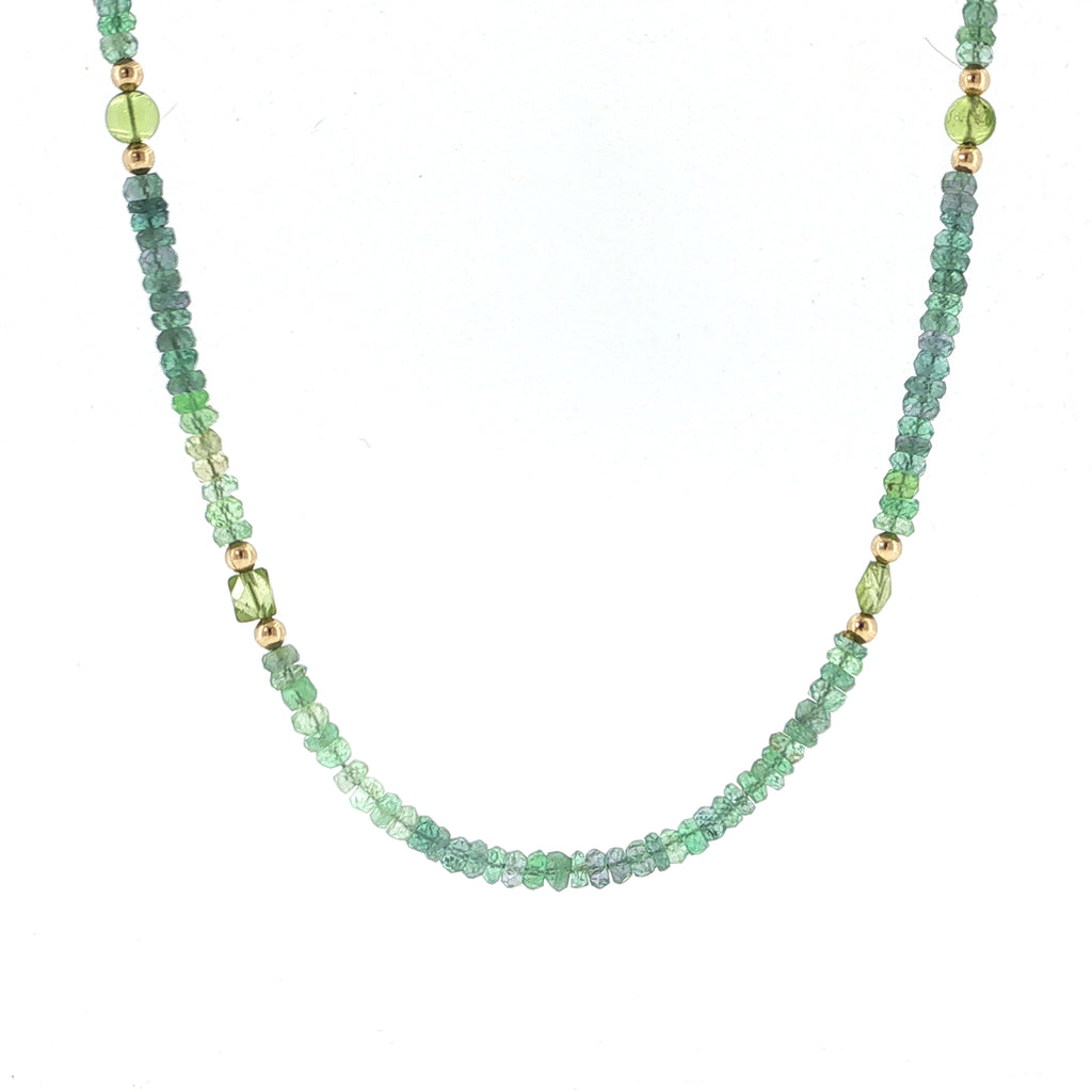 Kornerupine & Peridot Gold-Filled Beaded Necklace