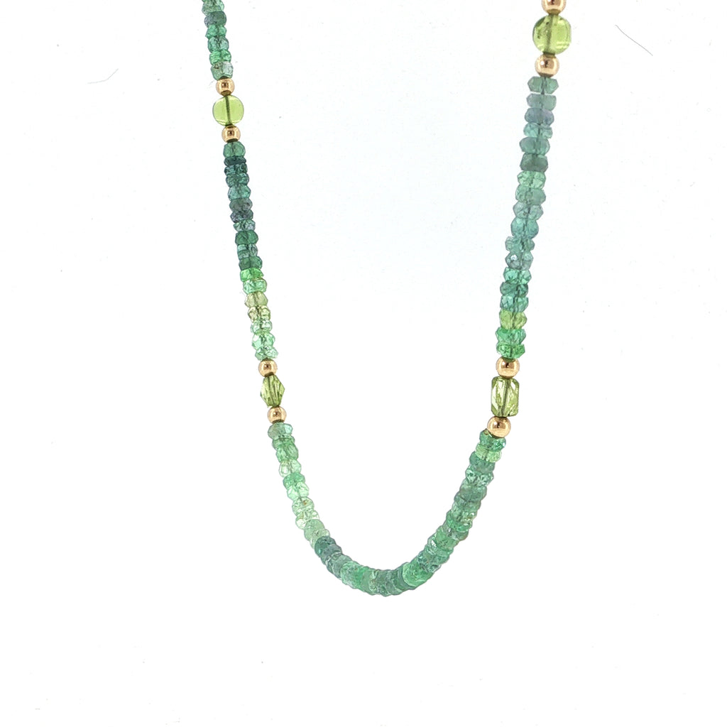 Kornerupine & Peridot Gold-Filled Beaded Necklace
