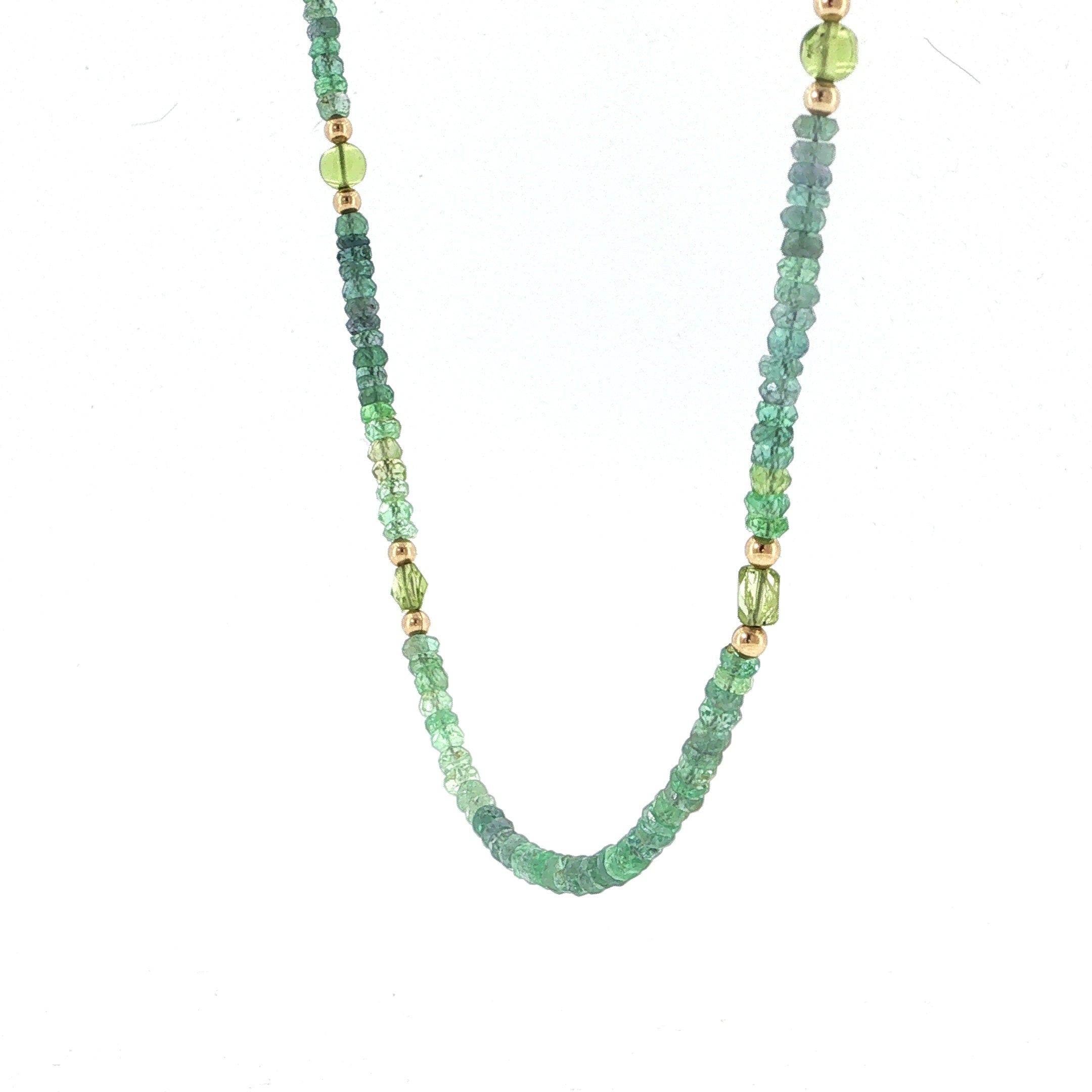 Kornerupine & Peridot Gold-Filled Beaded Necklace