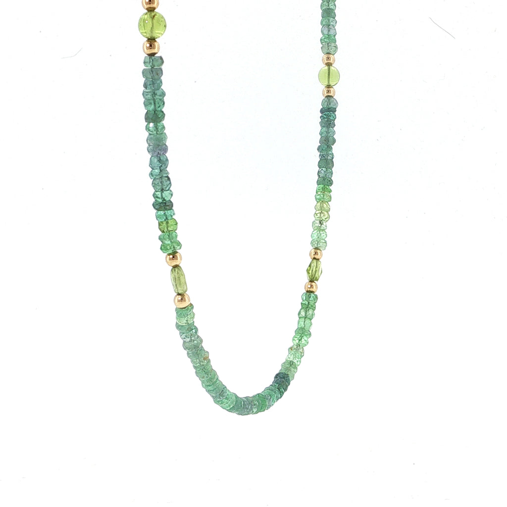 Kornerupine & Peridot Gold-Filled Beaded Necklace