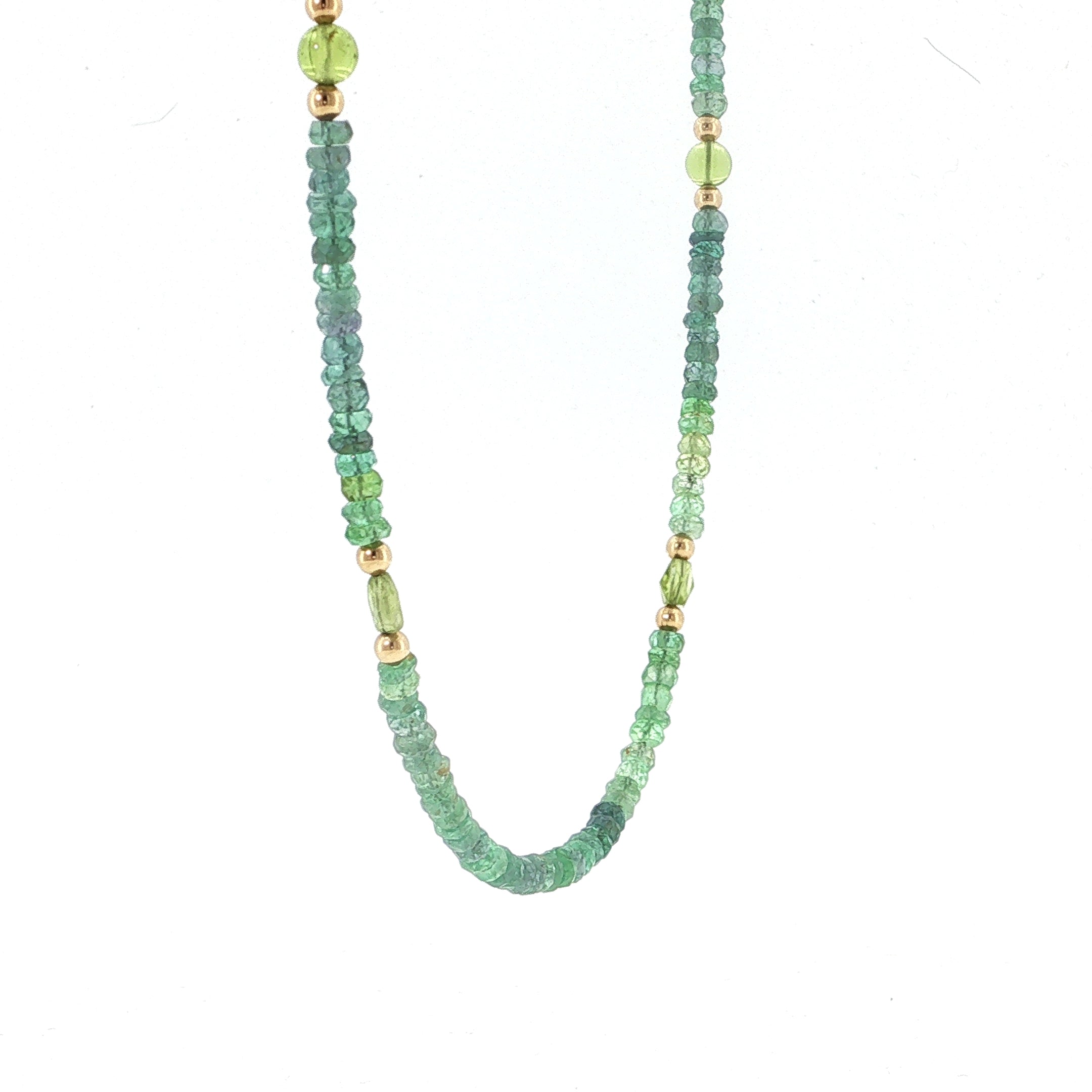 Kornerupine & Peridot Gold-Filled Beaded Necklace