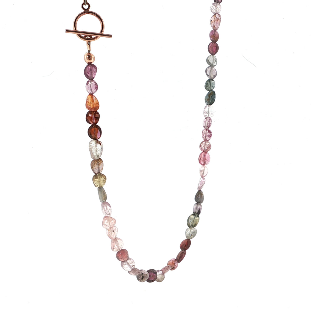 Multi Red Spinel Gemstone Beaded Necklace
