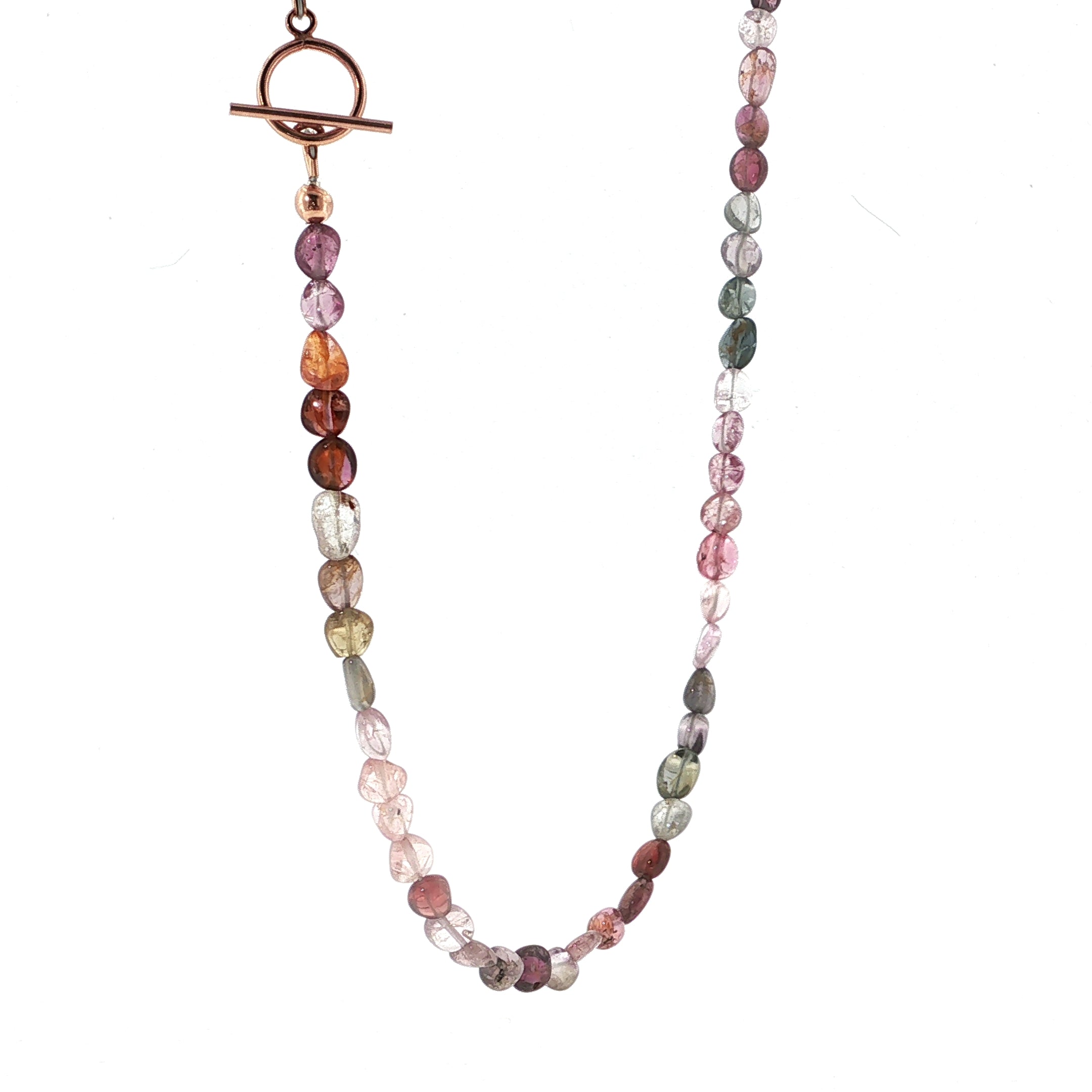 Multi Red Spinel Gemstone Beaded Necklace