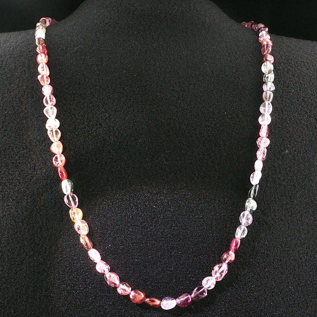 Multi Red Spinel Gemstone Beaded Necklace
