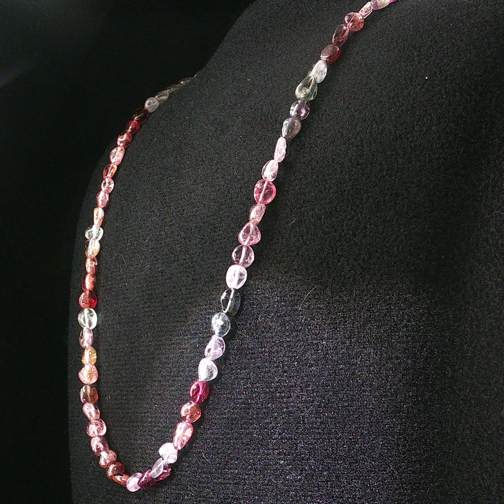 Multi Red Spinel Gemstone Beaded Necklace