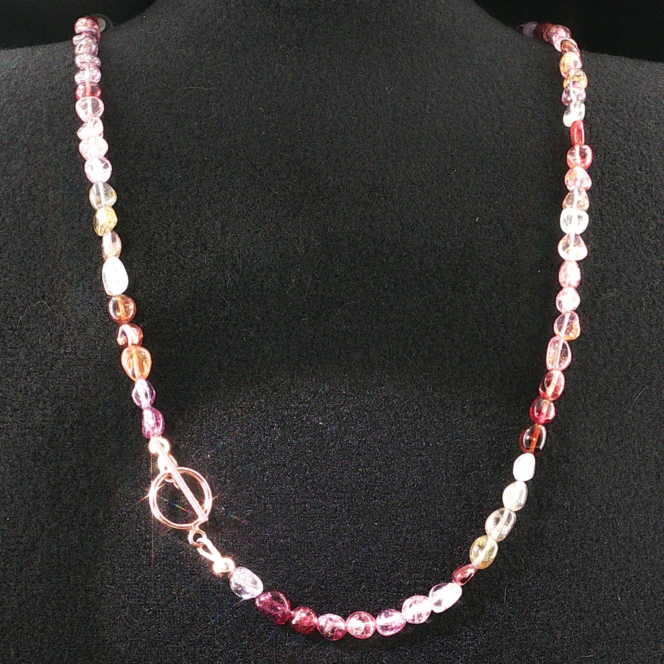 Multi Red Spinel Gemstone Beaded Necklace