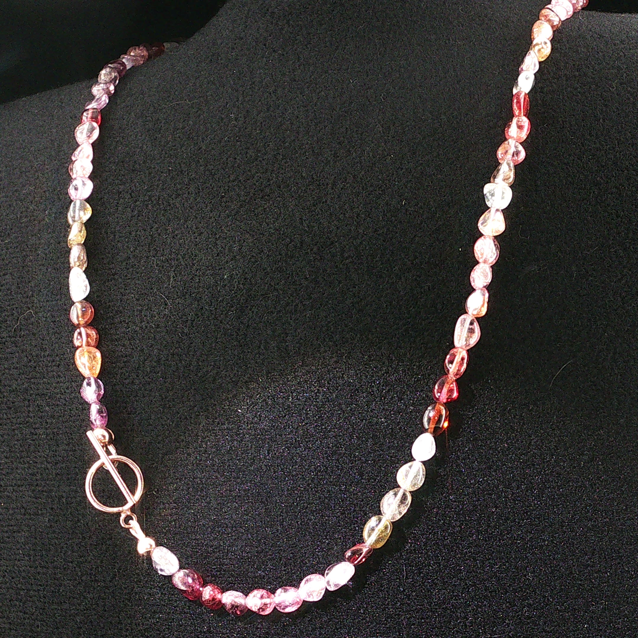 Multi Red Spinel Gemstone Beaded Necklace