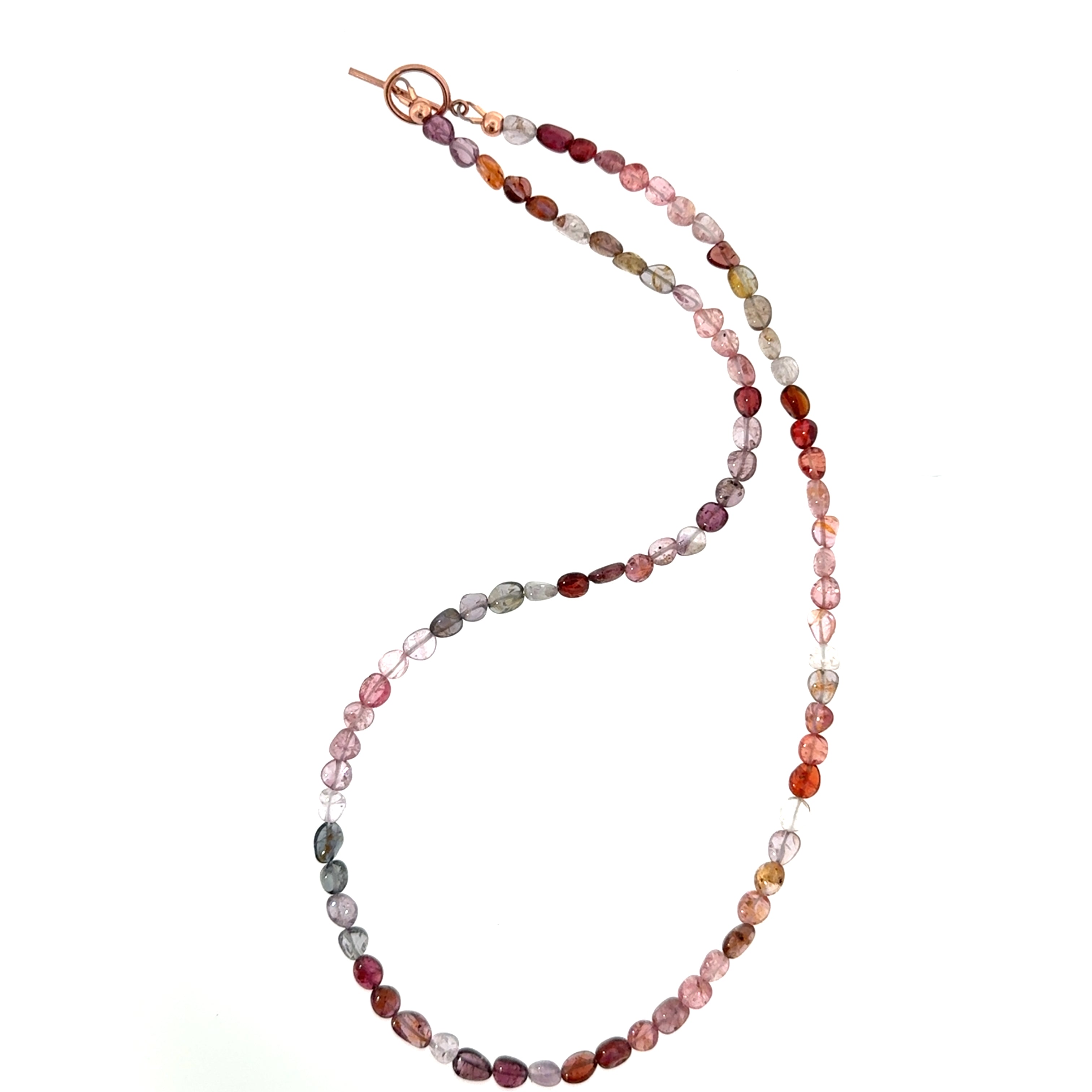 Multi Red Spinel Gemstone Beaded Necklace