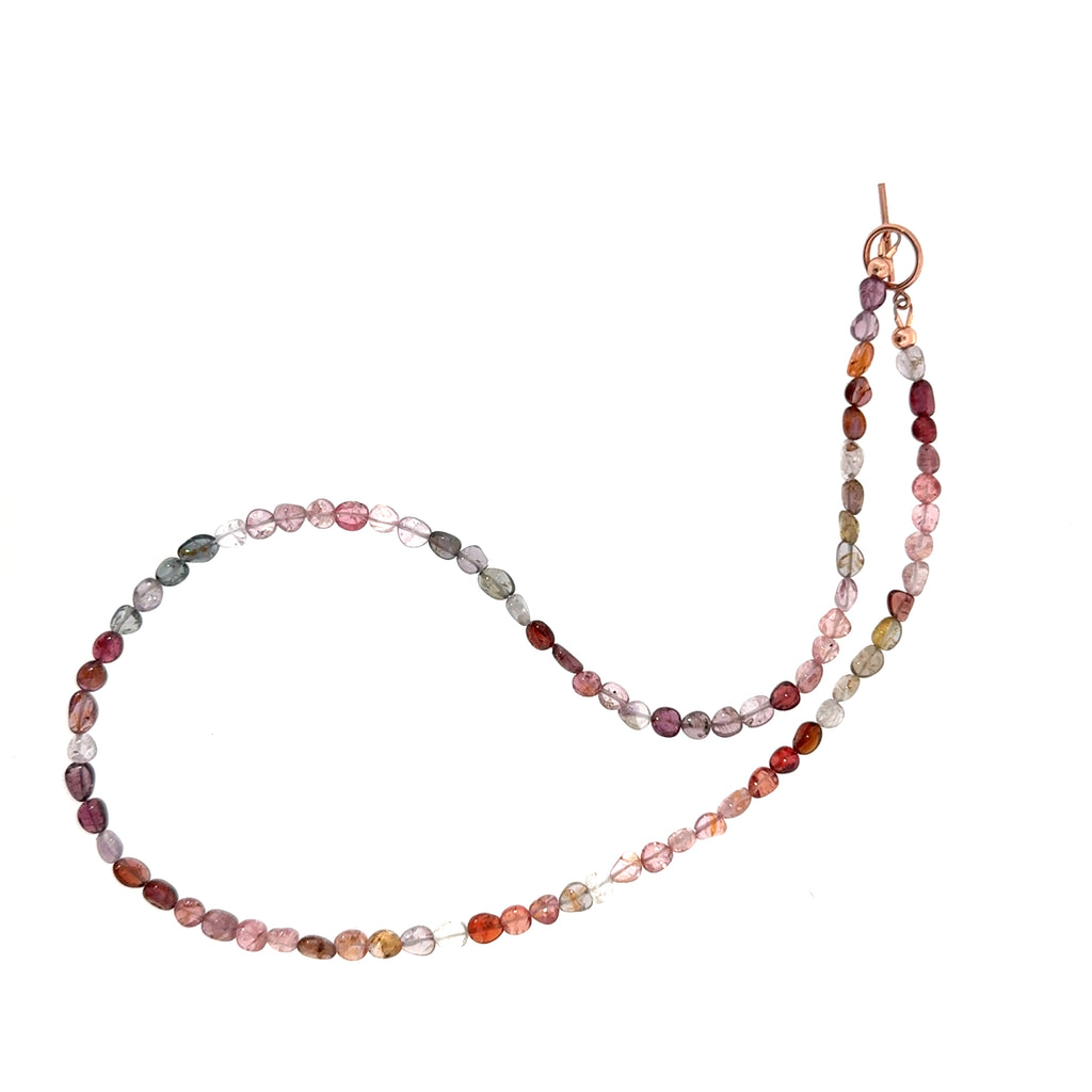 Multi Red Spinel Gemstone Beaded Necklace