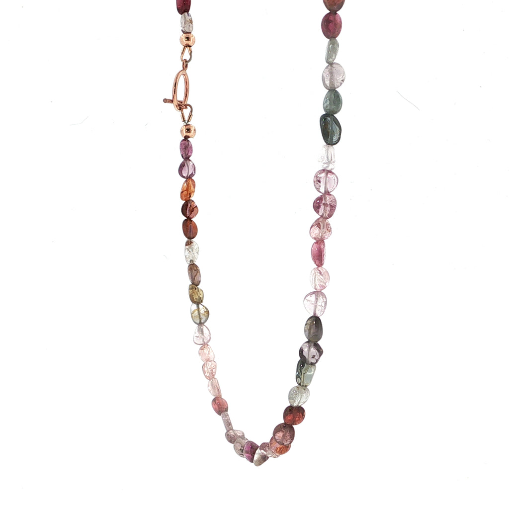 Multi Red Spinel Gemstone Beaded Necklace